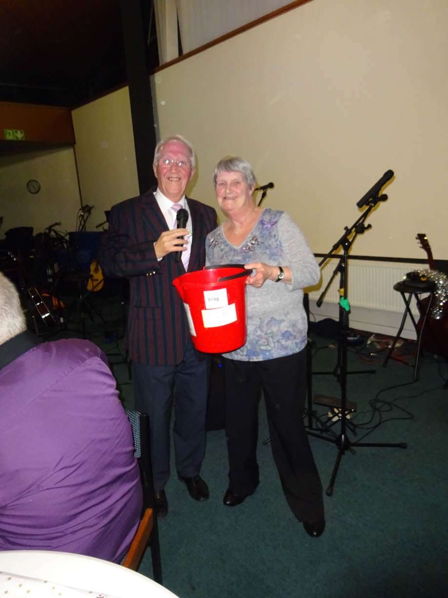 Shirley drawing the raffle tickets with with Norman Prince, our Patron.