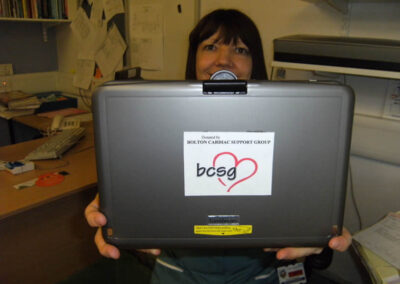 DVD player with a member of staff