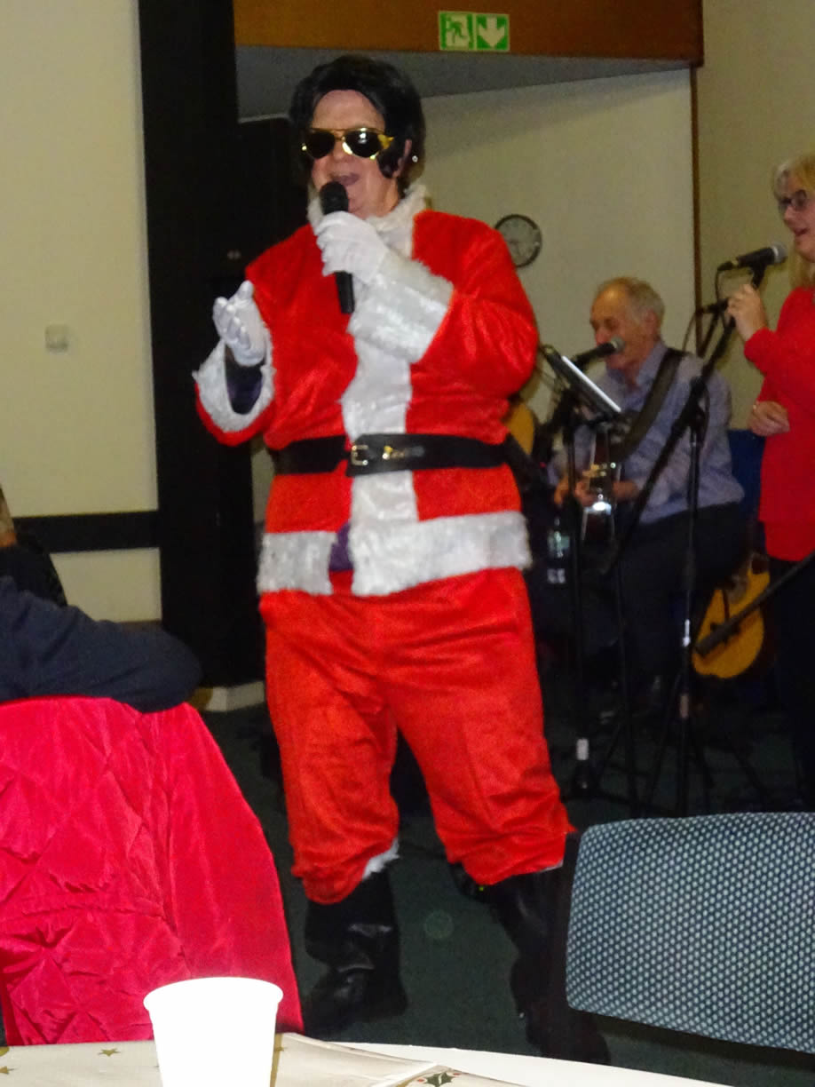 Elvis making a surprise visit to our Christmas Buffet.